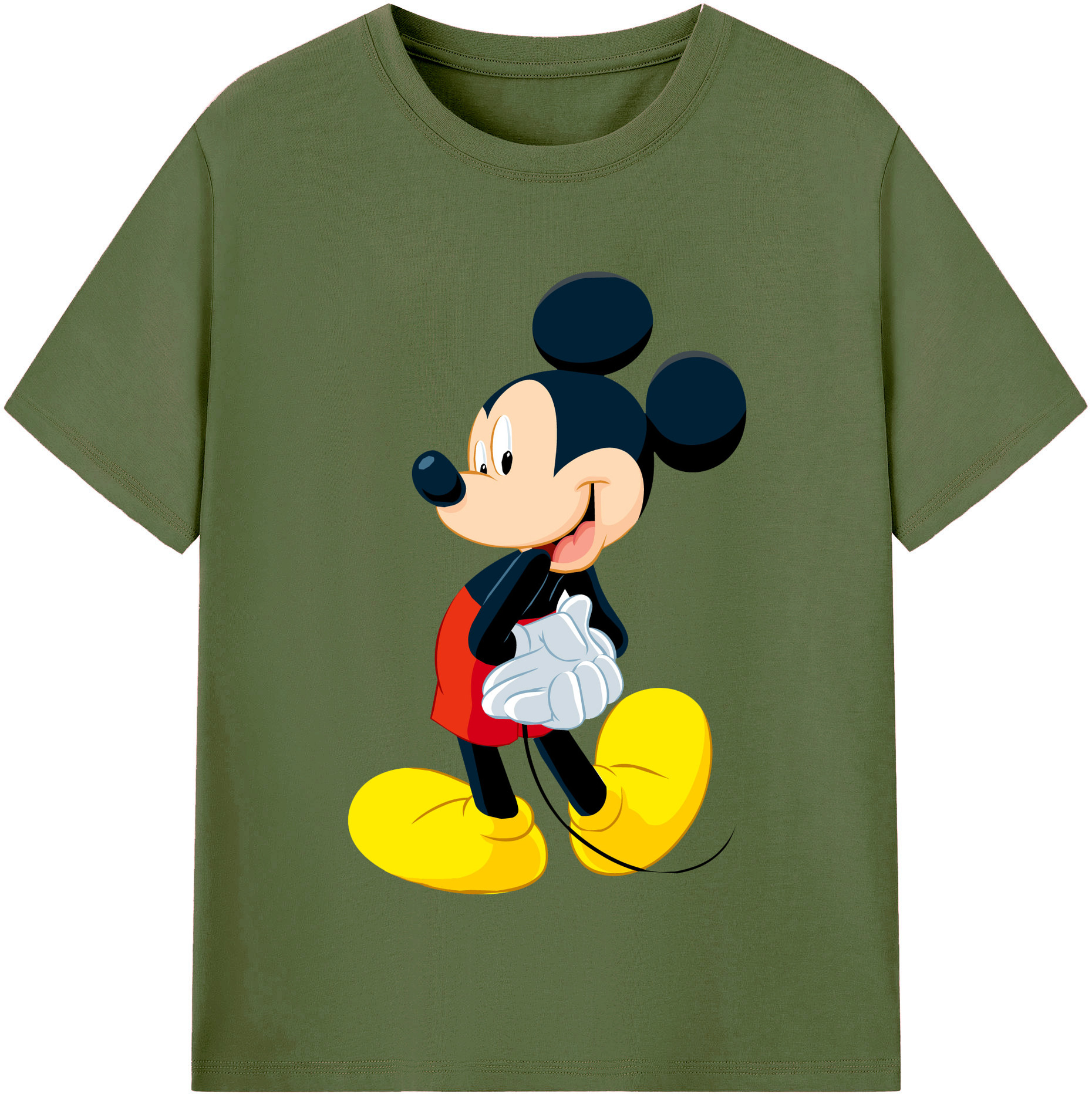 （画像用） ミッキーマウス Mickey Mouse 綿100％半袖Tシャツ（フロントプリント）